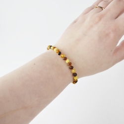 Amber bracelet baroque small multi beads new